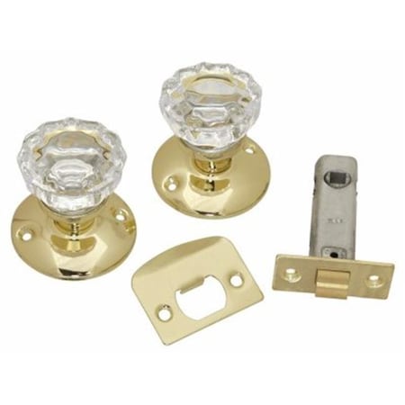 Belwith Products Belwith Products 214588 Passage Door Latch Set; Glass Knobs - Polished Brass 214588